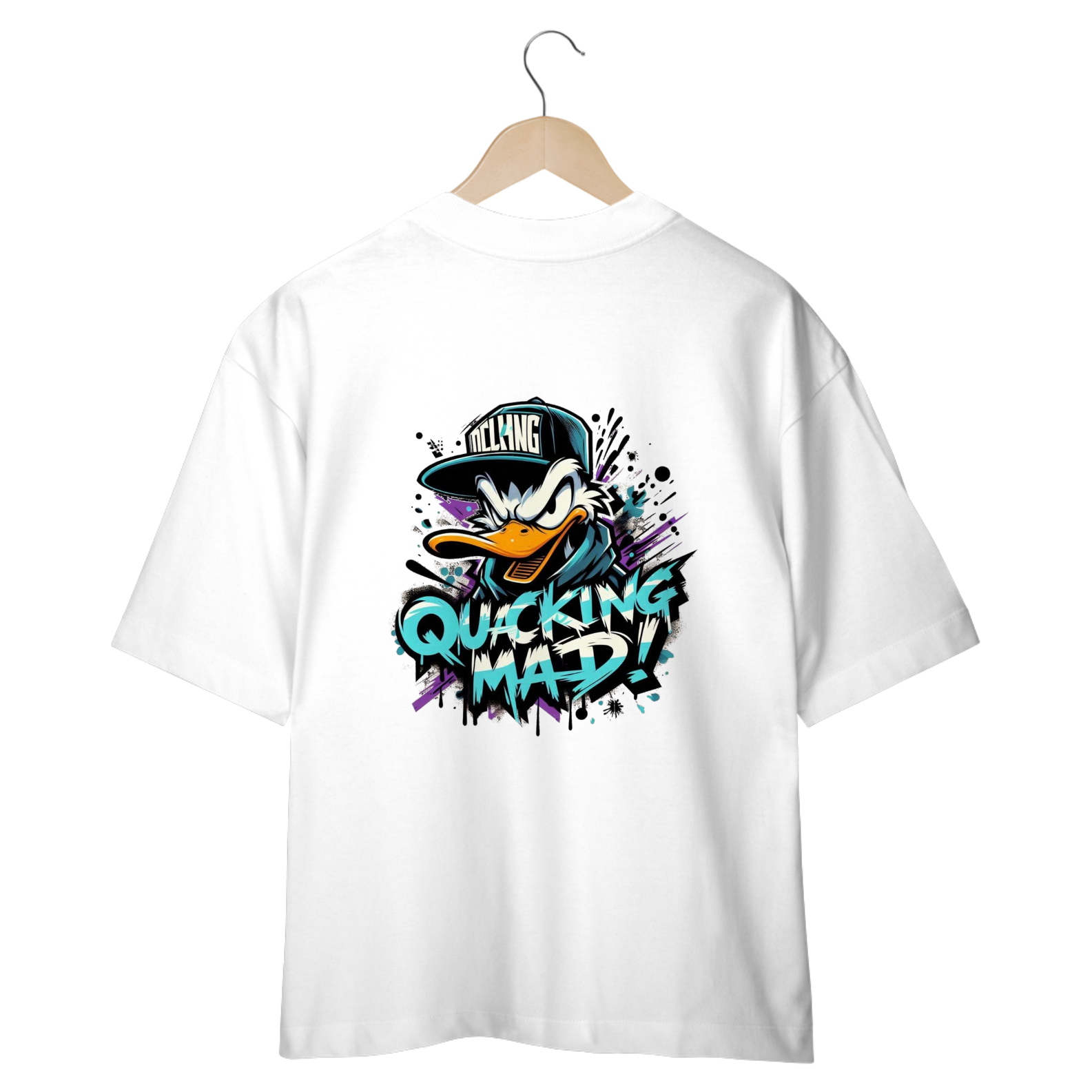 CAMISETA OVERSIZED COSTAS, DUCK QUACKING MAD