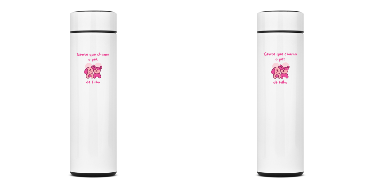 Nome do produto: GARRAFA TÉRMICA PETS, AÇO INOXIDÁVEL 40OML, FRENTE E VERSO