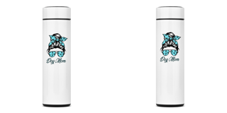 Nome do produto GARRAFA TÉRMICA DOG MOM, AÇO INOXIDÁVEL 40OML, FRENTE E VERSO