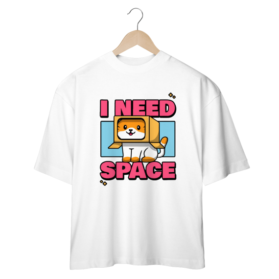 CAMISETA OVERSIZED, CAT I NEED SPACE