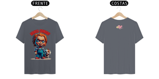 Nome do produto CAMISETA T-SHIRT QUALITY FRENTE/COSTA DOG, LINHA FILME CHUCKY BRINCA COMIGO
