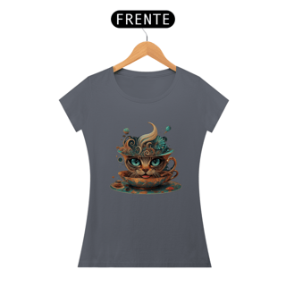Nome do produto CAMISETA BABY LONG ALGODÃO PIMA, CAT IN THE CUP