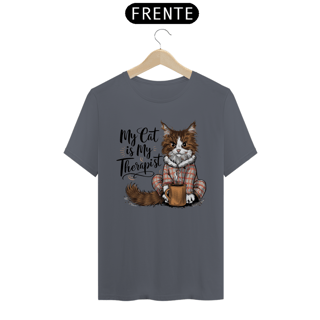 Nome do produto CAMISETA T-SHIRT CLASSIC, MY CAT IS MY THERAPIST