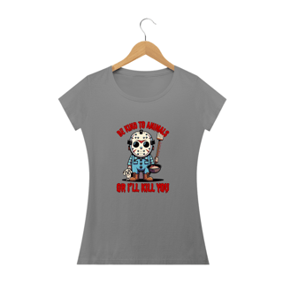 Nome do produto CAMISETA BABY LONG QUALITY DOG, JASON BE KIND SEXTA FEIRA 13