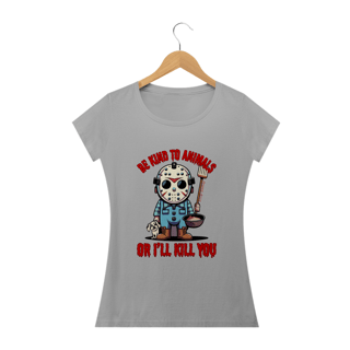 Nome do produto CAMISETA BABY LONG QUALITY DOG, JASON BE KIND SEXTA FEIRA 13