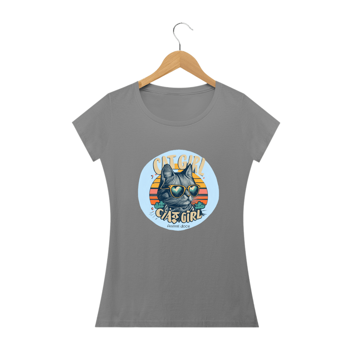 Nome do produto: CAMISETA BABY LONG QUALITY, CAT GIRL