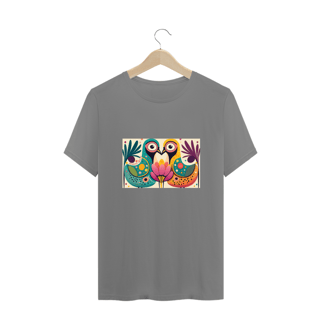 Nome do produto CAMISETA T-SHIRT PLUS SIZE, COLORFUL BIRDS