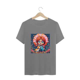 Nome do produto CAMISETA T-SHIRT PLUS SIZE DOG, CHUCKY BE KIND 