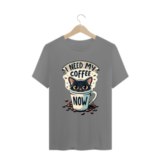 Nome do produto CAMISETA T-SHIRT PLUS SIZE CAT, I NEED MY COFFEE