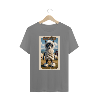 Nome do produto CAMISETA T-SHIRT PLUS SIZE, LOBO EM PELE DE CORDEIRO CONFIA
