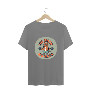 Nome do produto CAMISETA T-SHIRT PLUS SIZE CAT, NO PAIN NO GAIN 