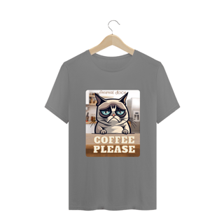 Nome do produto CAMISETA T-SHIRT PLUS SIZE CAT, COFFEE PLEASE