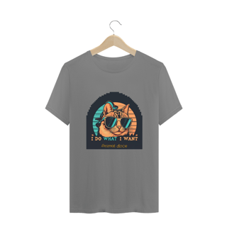 Nome do produto CAMISETA T-SHIRT PLUS SIZE CAT, I DO WHAT I WANT