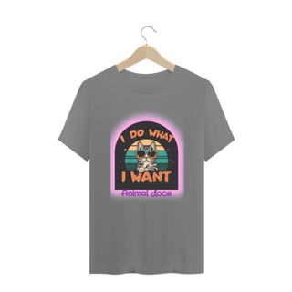 Nome do produto CAMISETA T-SHIRT PLUS SIZE CAT, I DO WHAT I WANT