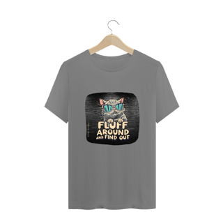 Nome do produto CAMISETA T-SHIRT PLUS SIZE, CAT FLUFF AROUND