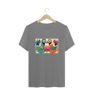 Nome do produto CAMISETA T-SHIRT PLUS SIZE, COLORFUL BIRDS