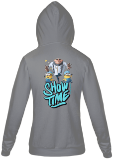 Nome do produto MOLETOM COM ZIPER UNISSEX, BOLSO CANGURU-P M G GG-MEU MALVADO FAVORITO SHOW TIME, INTERIOR FLANELADO, PUNHO E BARRA EM RETILÍNEA