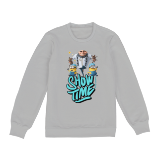 Nome do produto MOLETOM BLUSÃO UNISSEX  FECHADO-P M G GG-MEU MALVADO FAVORITO SHOW TIME, POSSUI INTERIOR FLANELADO, PUNHO E BARRA EM RETILINEA  
