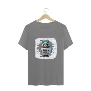 Nome do produto CAMISETA T-SHIRT PLUS SIZE CAT, FUCK YOU
