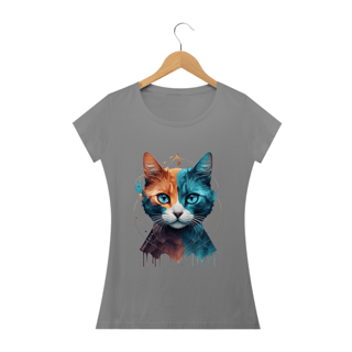 Nome do produto CAMISETA BABY LONG QUALITY, COLORFUL CAT