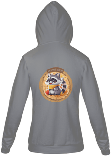 Nome do produto MOLETOM COM ZIPER UNISSEX, BOLSO CANGURU-P M G GG-RACOON, INTERIOR FLANELADO, PUNHO E BARRA EM RETILÍNEA