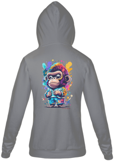 Nome do produto MOLETOM COM ZIPER UNISSEX, BOLSO CANGURU-P M G GG-KING MONKEY, INTERIOR FLANELADO, PUNHO E BARRA EM RETILÍNEA