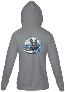 Nome do produto MOLETOM COM ZIPER UNISSEX, BOLSO CANGURU- INTERIOR FLANELADO, PUNHO E BARRA EM RETILÍNEA-P M G GG-DOG BLUE HEELER 