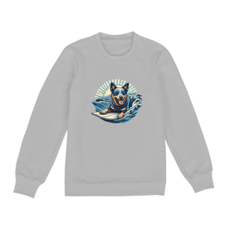 Nome do produto MOLETOM BLUSÃO UNISSEX FECHADO-P M G GG-DOG BLUE HEELER, POSSUI INTERIOR FLANELADO, PUNHO E BARRA EM RETILINEA  
