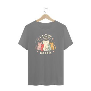 Nome do produto CAMISETA T-SHIRT PLUS SIZE CAT, I LOVE MY CATS