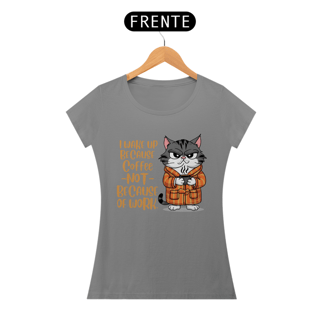 Nome do produto CAMISETA BABY LONG QUALITY, CAT COFFEE