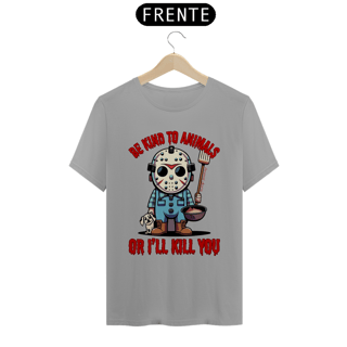 Nome do produto CAMISETA T-SHIRT QUALITY DOG, LINHA FILME JASON BE KIND TO ANIMALS, SEXTA FEIRA 13