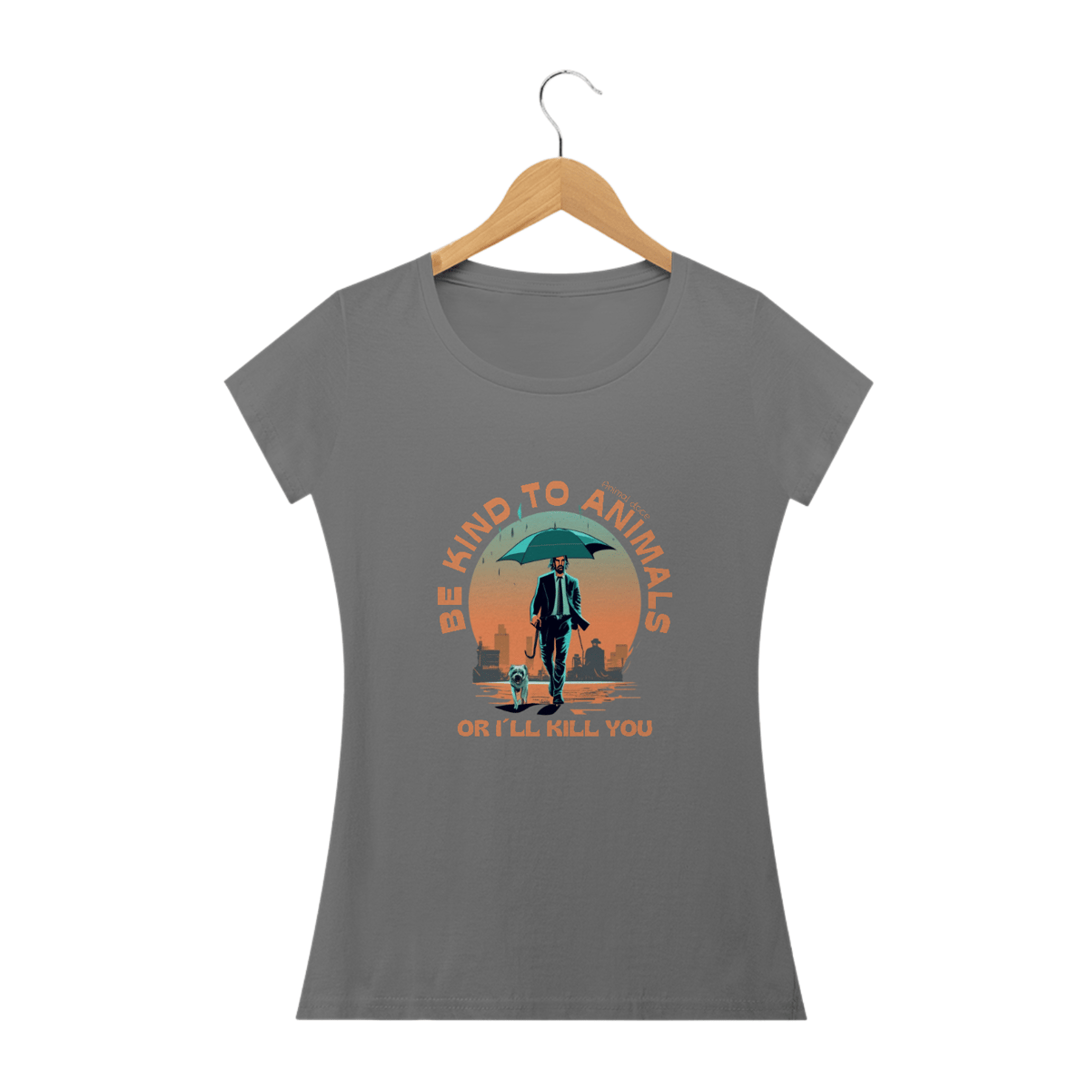 Nome do produto: CAMISETA BABY LONG ESTONADA DOG, LINHA FILME JOHN WICK BE KIND TO ANIMALS