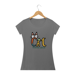 Nome do produto CAMISETA BABY LONG ESTONADA, CAT LETRAS