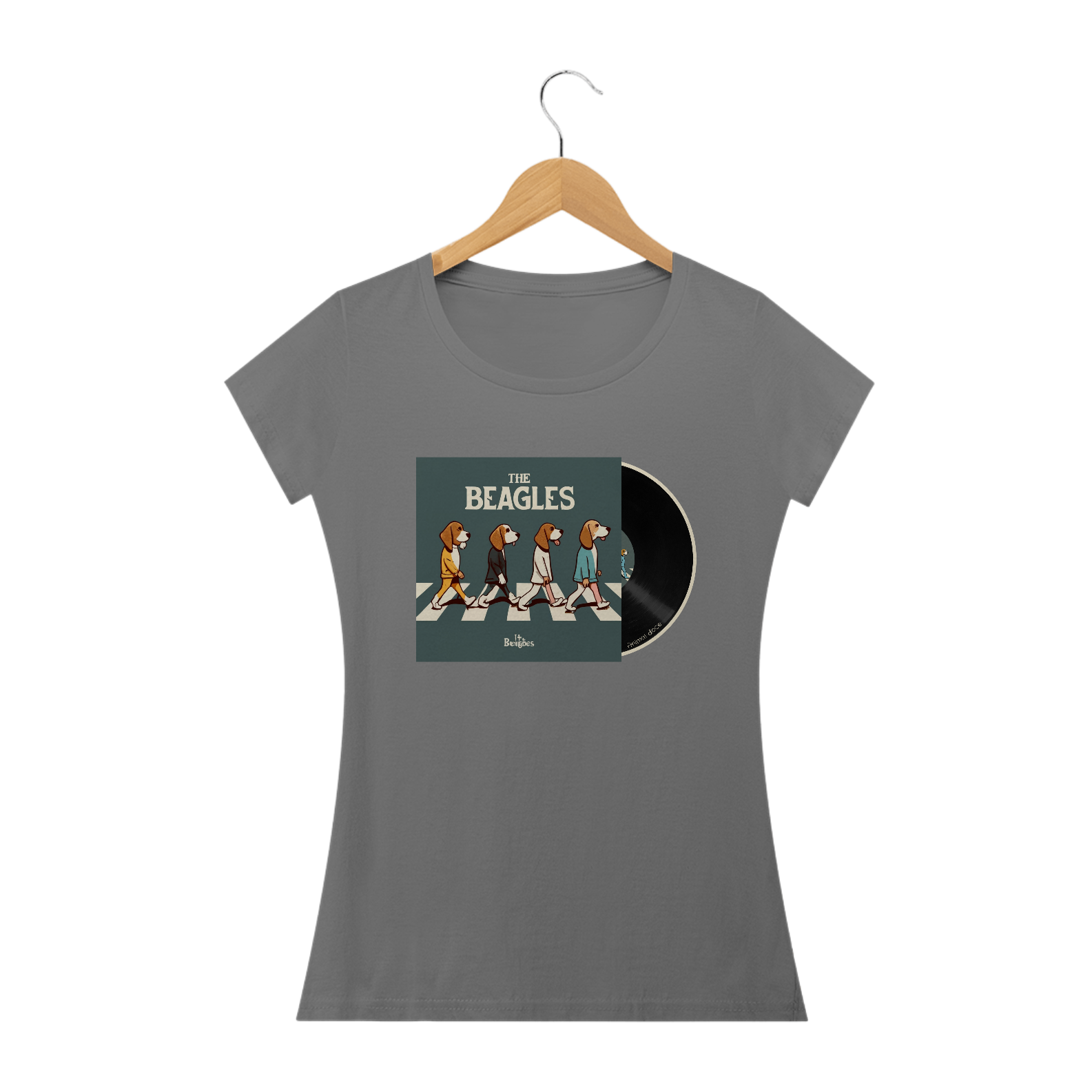 CAMISETA BABY LONG ESTONADA DOG, THE BEAGLES CAPA DISCO 02