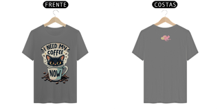 Nome do produto CAMISETA T-SHIRT ESTONADA F/V CAT, I NEED MY COFFEE