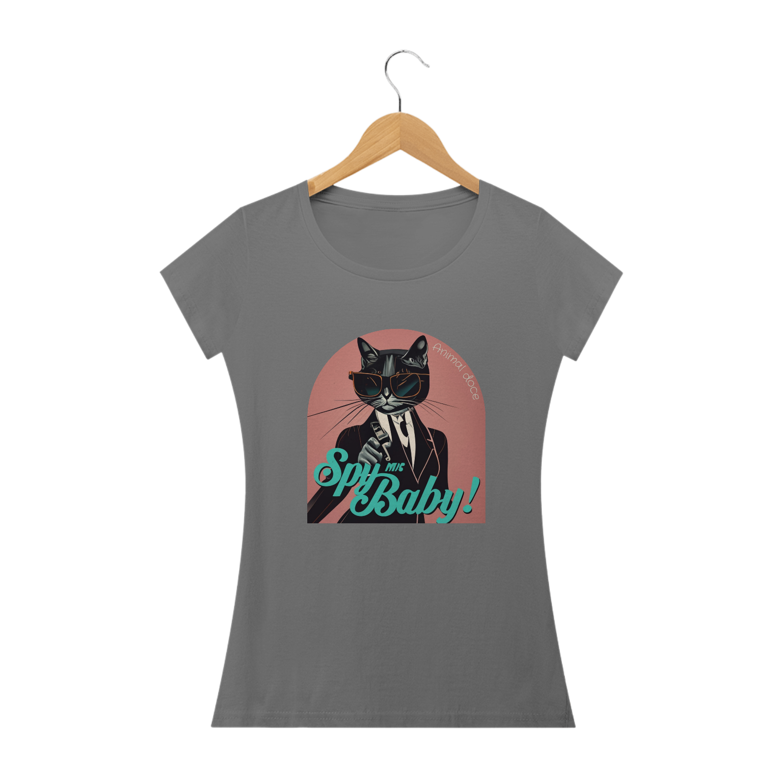 CAMISETA, BABY LONG ESTONANDA CAT, SPY ME BABY