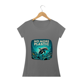 CAMISETA BABY LONG ESTONADA, DOLPHIN  NO MORE PLASTIC