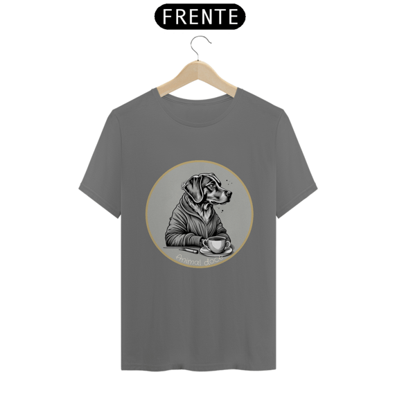 CAMISETA T-SHIRT ESTONADA DOG, GOLDEN COFFEE OVAL PB 