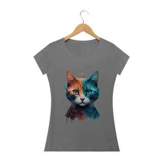 Nome do produto CAMISETA BABY LONG ESTONADA, COLORFUL CAT
