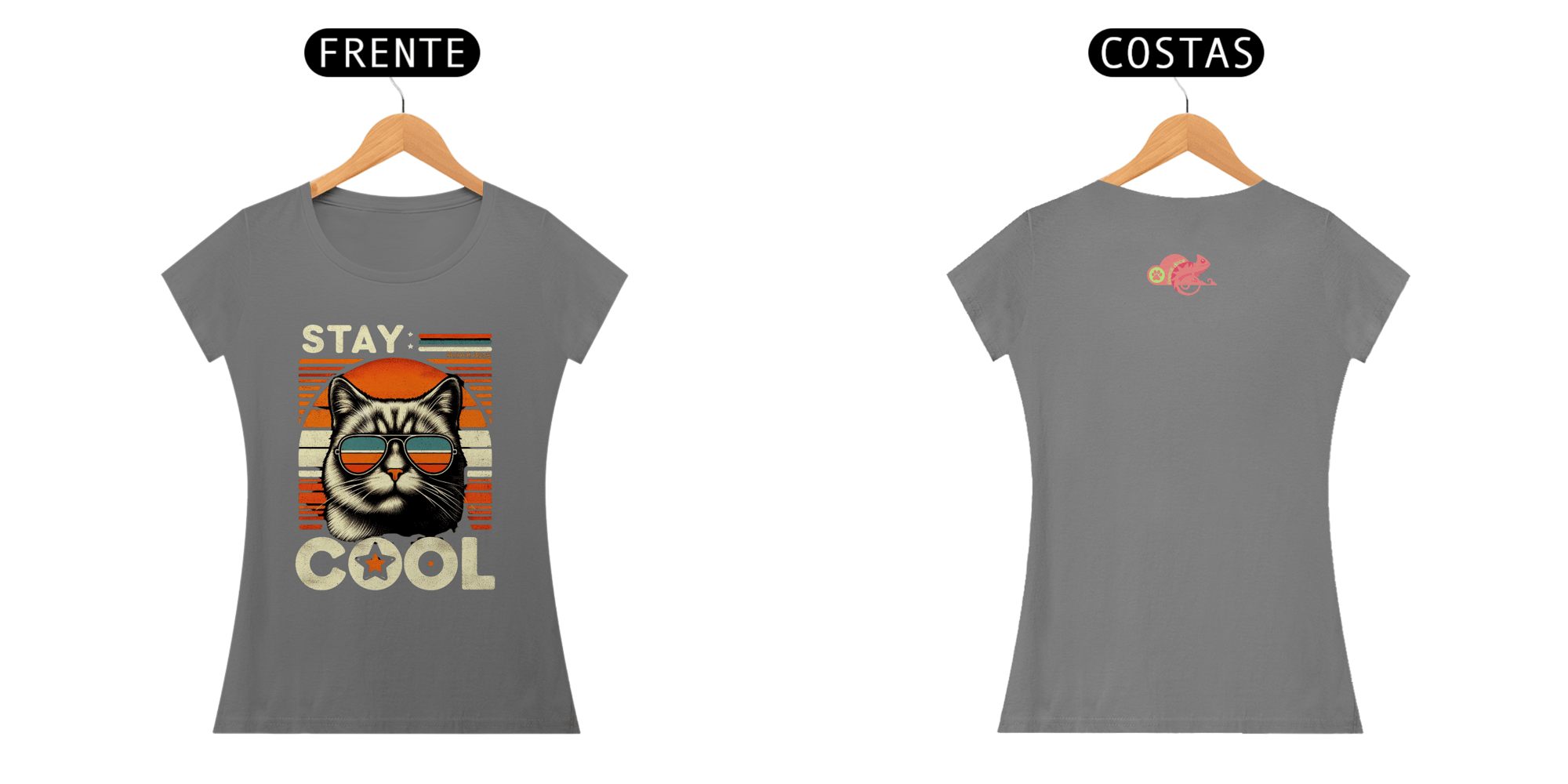 CAMISETA BABY LONG ESTONADA CAT, STAY COOL