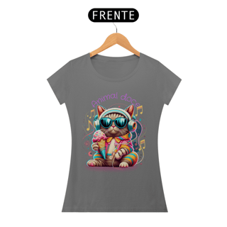 Nome do produto CAMISETA BABY LONG ESTONADA CAT, ANIMAL DOCE