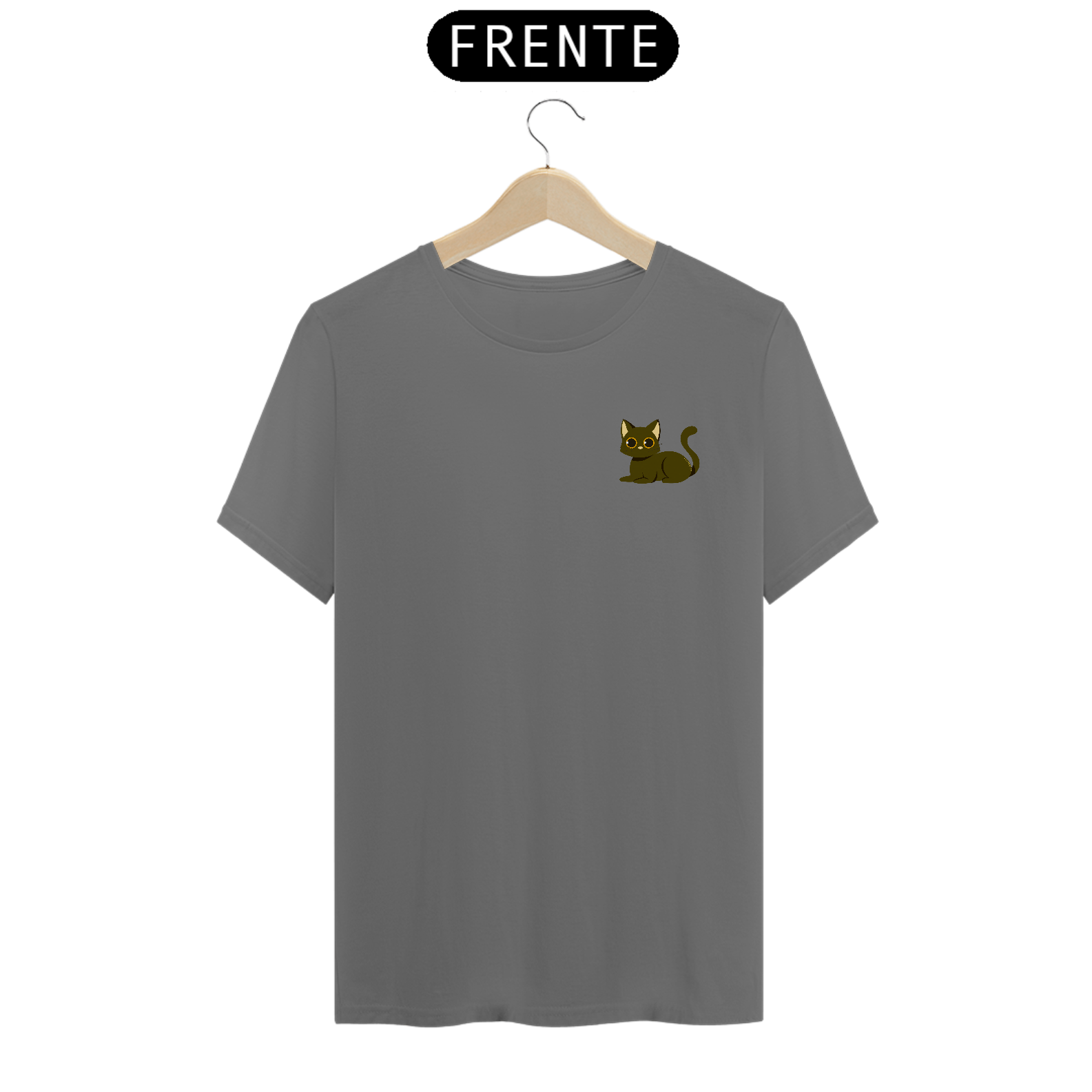 CAMISETA T-SHIRT ESTONADA MINIMALISTA, CAT COLOR