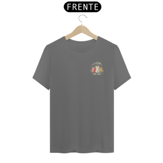 Nome do produto CAMISETA T-SHIRT ESTONADA MINIMALISTA, I LOVE MY CATS