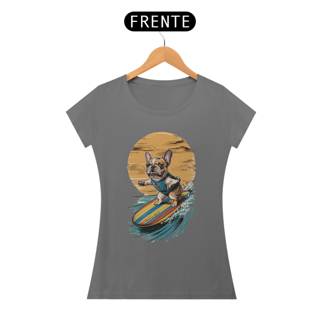 Nome do produto CAMISETA BABY LONG ESTONADA, DOG SURF BULLDOG FRANÇÊS
