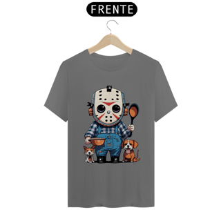 Nome do produto CAMISETA T-SHIRT ESTONADA PETS, LINHA FILME VERSÃO FOFINHA JASON 