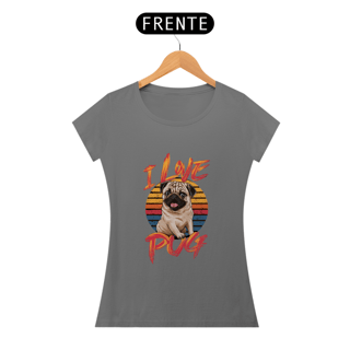 Nome do produto CAMISETA BABY LONG ESTONADA DOG, I LOVE PUG