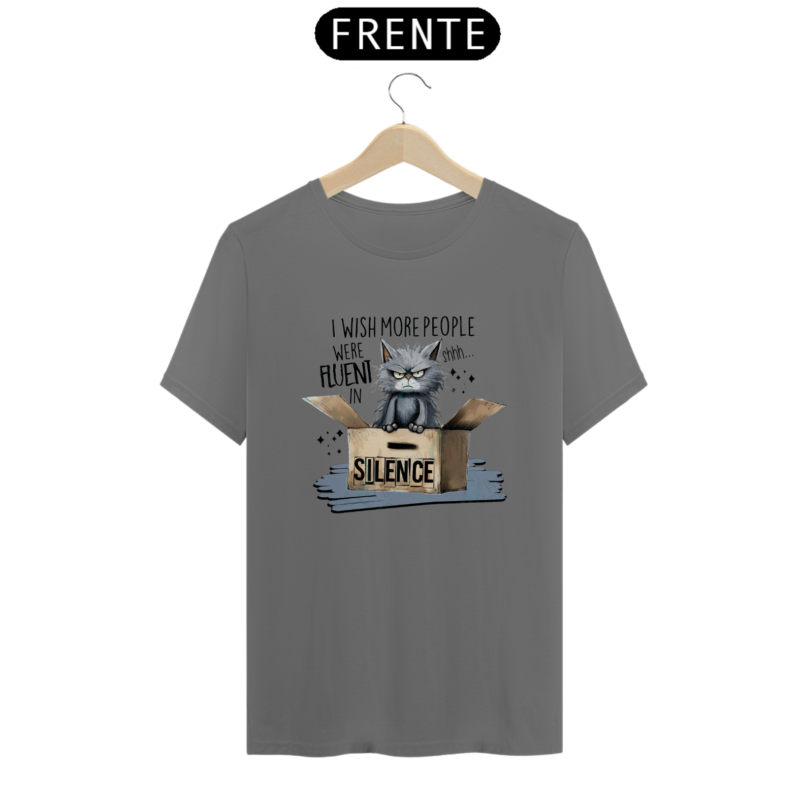 CAMISETA T-SHIRT ESTONADA, CAT SILENCE