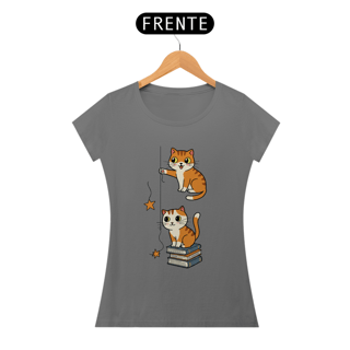 Nome do produto CAMISETA BABY LONG ESTONADA, CUTE CAT