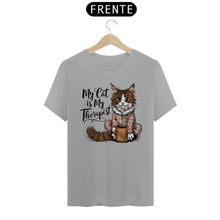 Nome do produto CAMISETA T-SHIRT CLASSIC, MY CAT IS MY THERAPIST