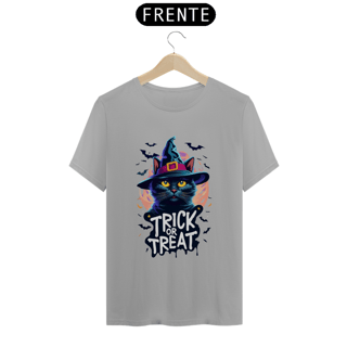 Nome do produto CAMISETA T-SHIRT CLASSIC, BLACK CAT HALLOWEEN, TRICK OR TREAT